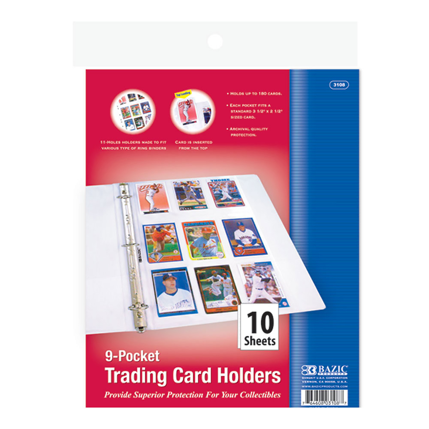 Bazic Products Clear Sports Card Holder 10 pk