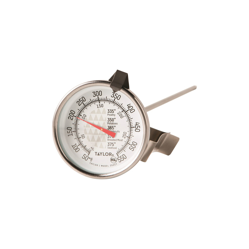 Taylor Trutemp 12" Analog Deep Fry Thermometer, 50 To 550 Degrees Fahrenheit, Model 3522