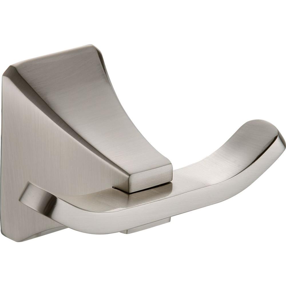Shangri-la Double Robe Hook In Satin Nickel - Model 64428 By Paradise Bathworks