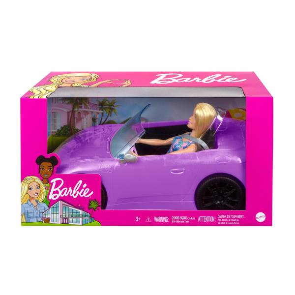 Blonde Doll With Convertible Sports Car Playset - 2 Piece Set