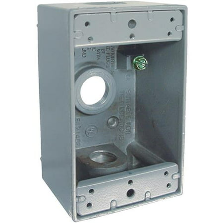 Weatherproof Electrical Box, 1 Gang Gray Outdoor Box Model 5910-1
