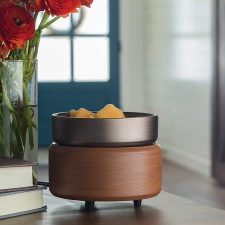 2-in-1 Classic Fragrance Warmer In Pewter Walnut Finish