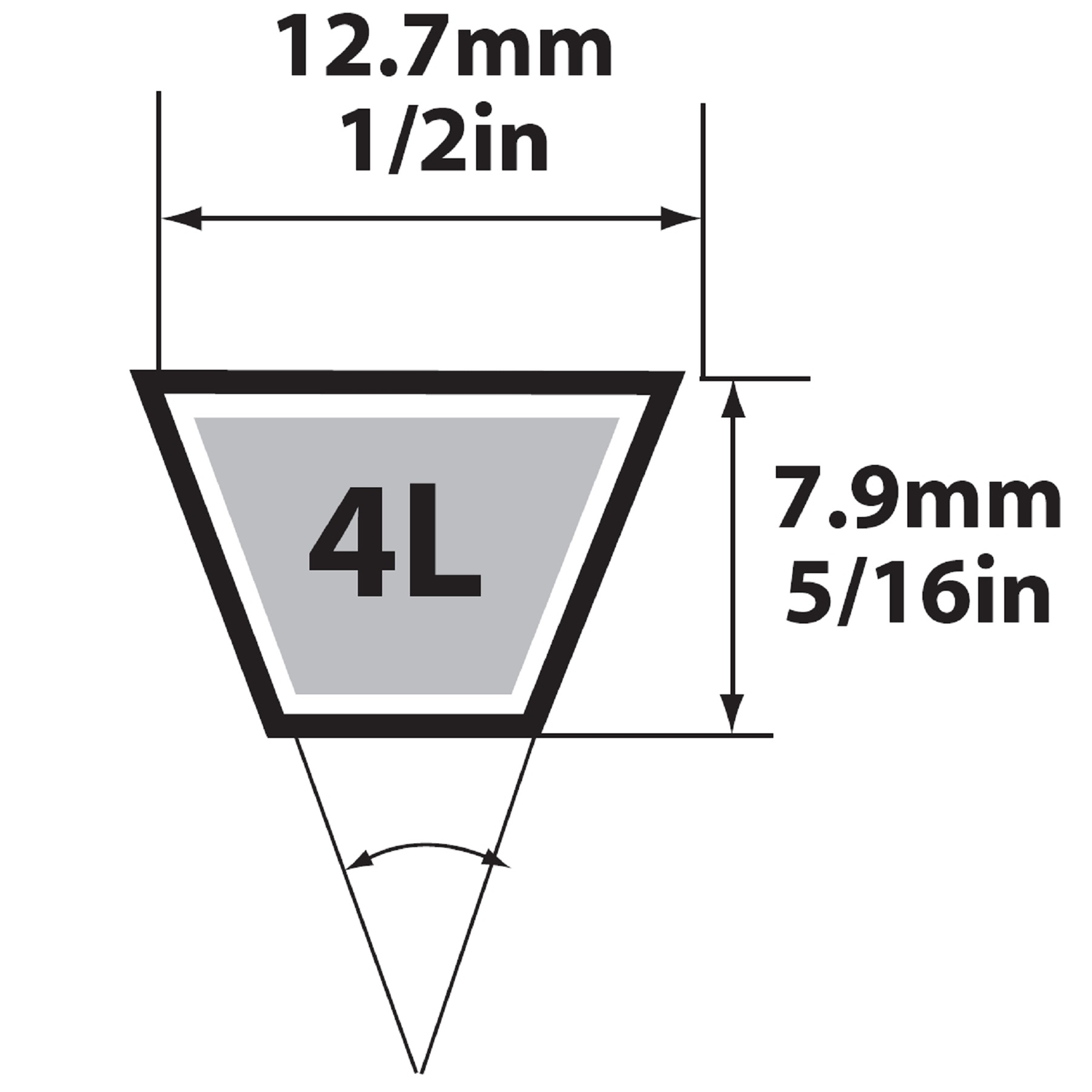 Fractional Horsepower 4l Type V-belt, 1/2 In. X 92 In.