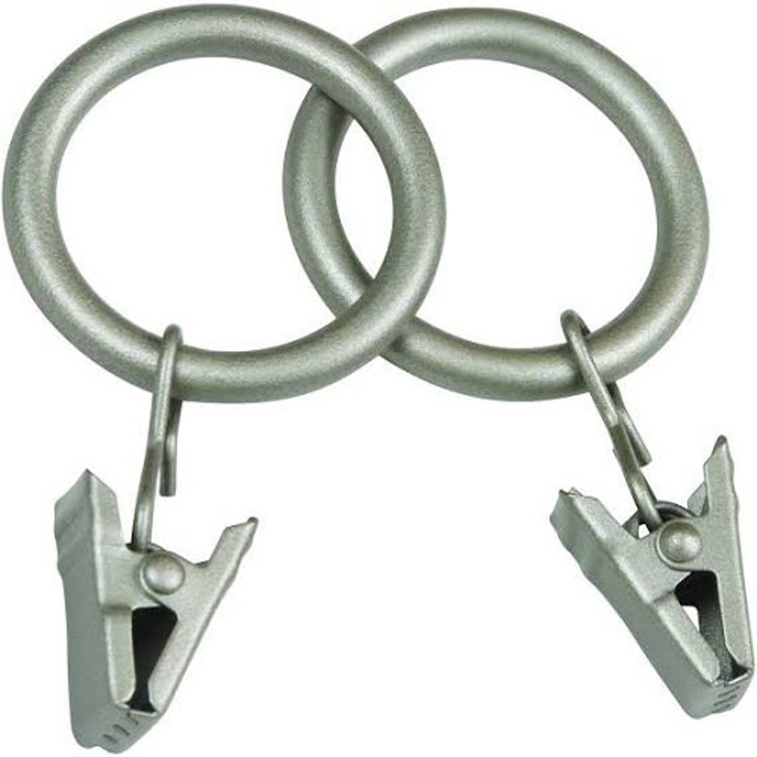 Kenney 5/8 In. To 3/4 In. Clip Curtain Ring, Pewter (14-Pack)