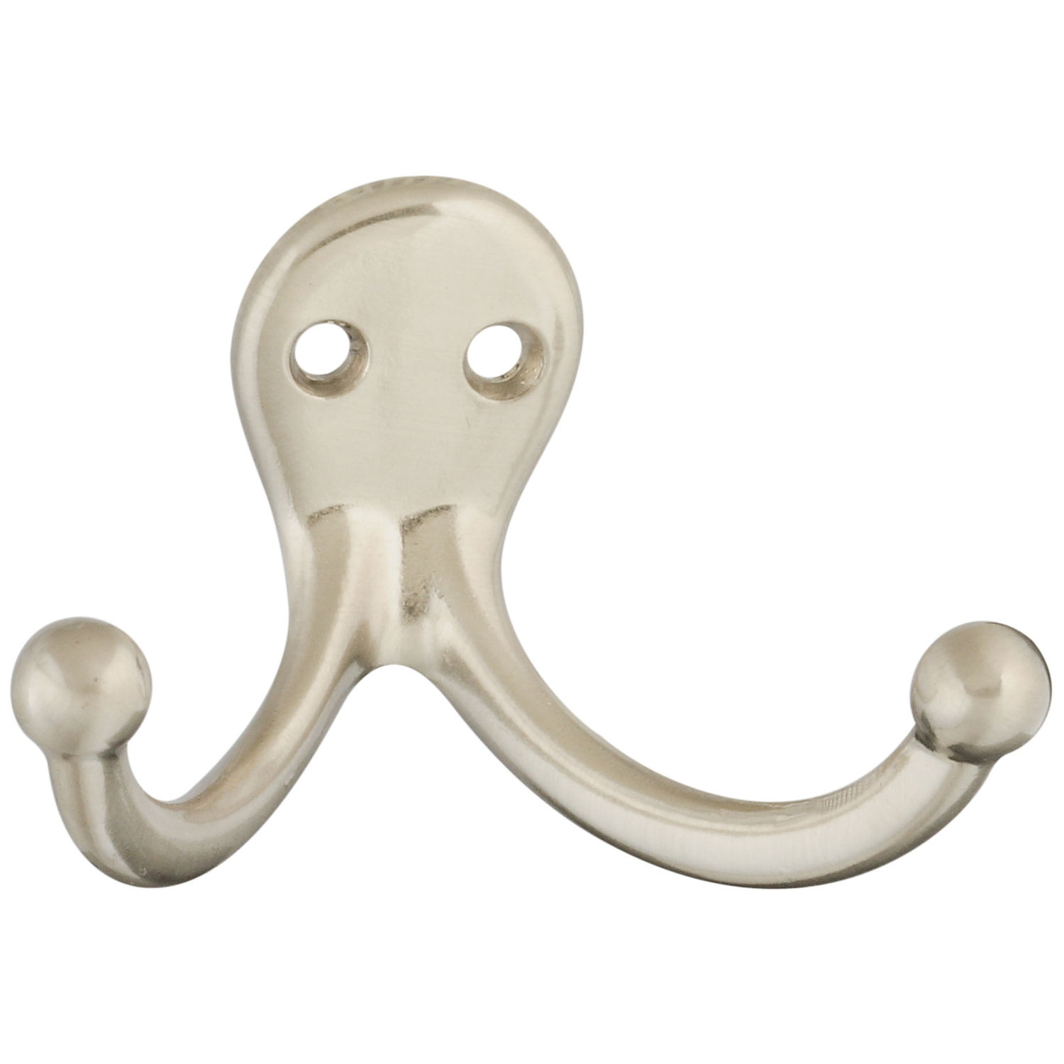 National Hardware Satin Nickel Double Clothes Hook (2-Pack)