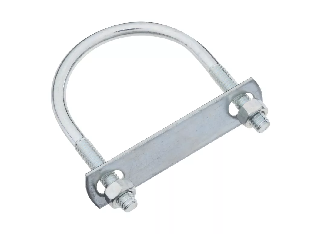 U-Bolt with Plate & Nuts, Zinc, 5/16 x 2-1/2 x 3-1/2 In.