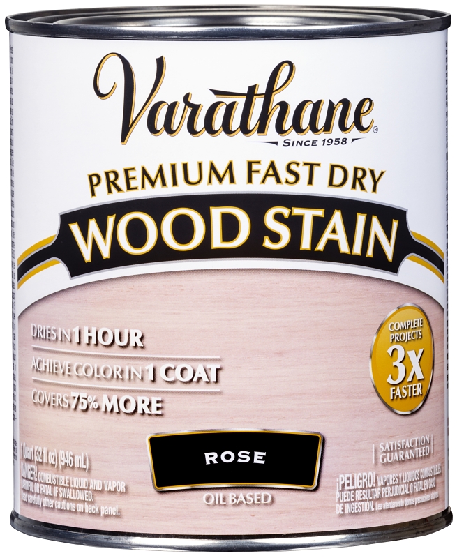Fast Dry Interior Wood Stain, Oil Base, Rose, 1-Qt.