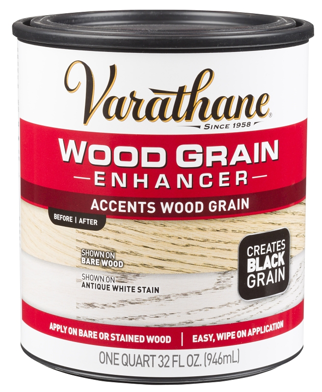 1 Quart Black Wood Grain Enhancer Finish - Water-based, Low Odor