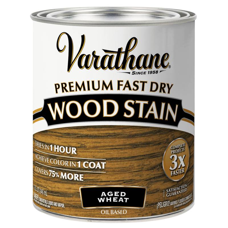 Fast Dry Premium Wood Stain, Semi-Transparent, Aged Wheat, 1-Qt.