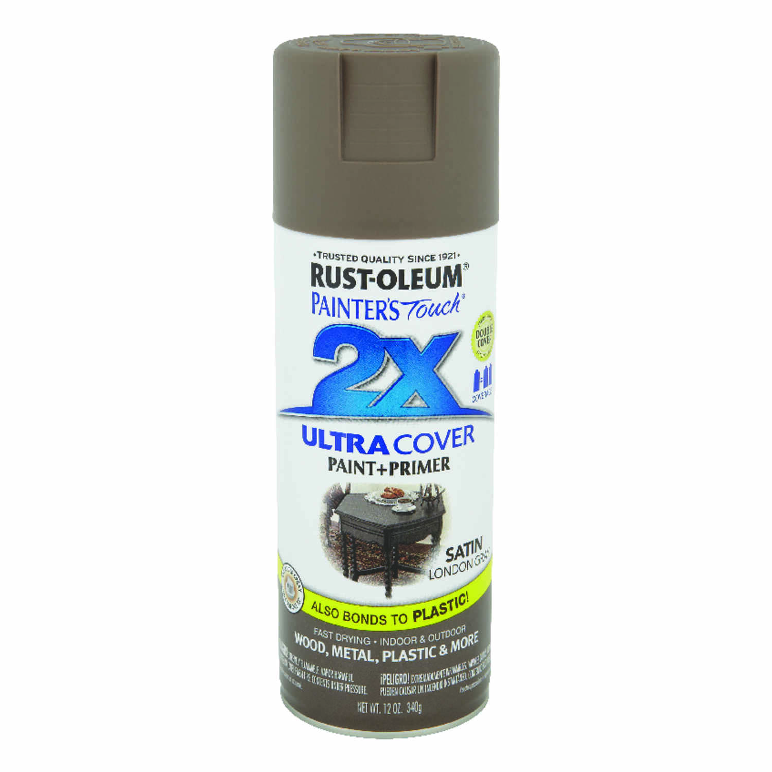 Painter's Touch 2x Ultra Cover Satin London Gray Spray Paint 12 Oz