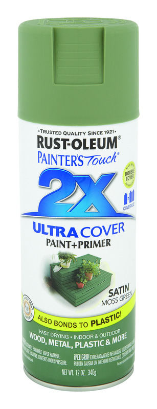 2x Ultra Cover 12 Oz. Satin Spray Paint, Moss Green