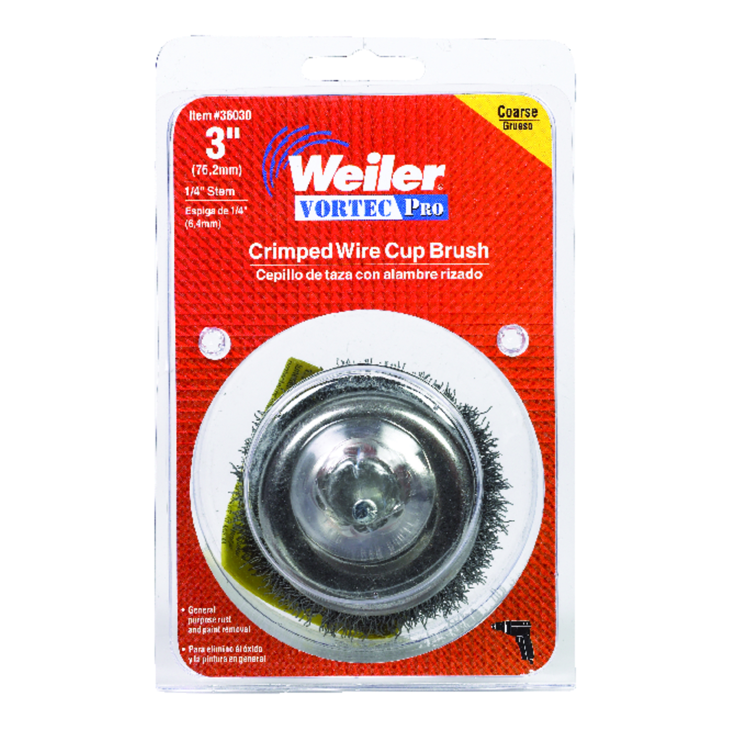 Vortec Pro 3 In. Crimped Steel Wire Cup Brush With 1/4 In. Shank
