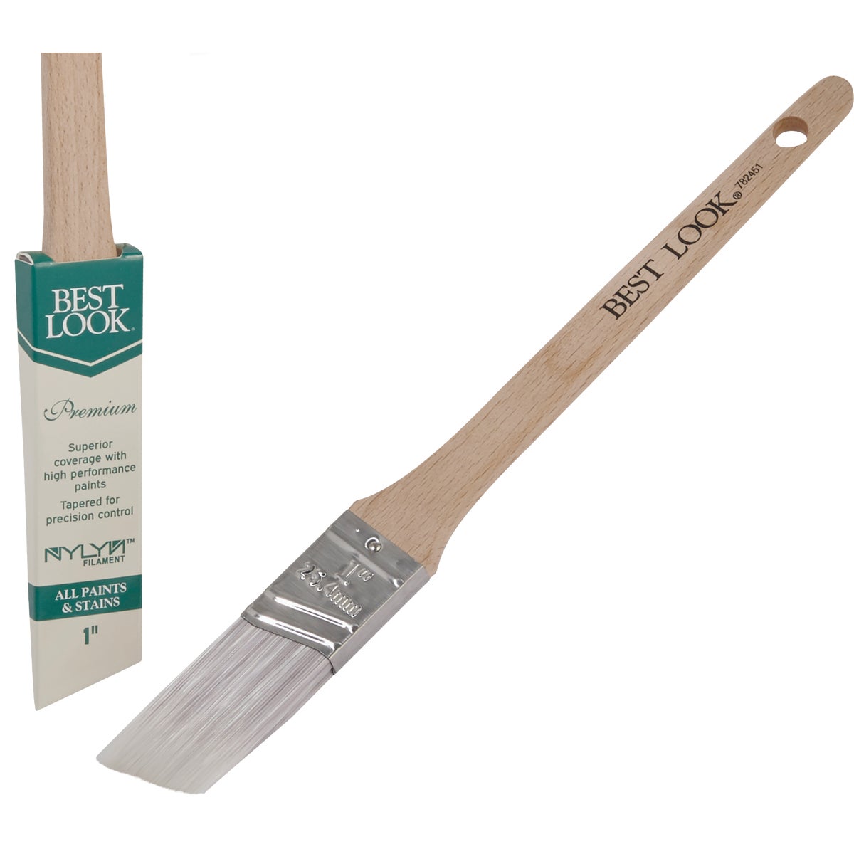 1 In. Thin Angle Nylyn Paint Brush With Beechwood Handle