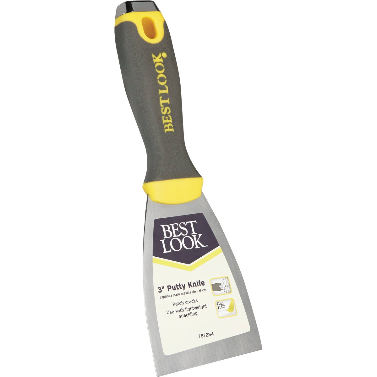 3 Inch Full Flex Ergonomic Putty Knife With Carbon Steel Blade