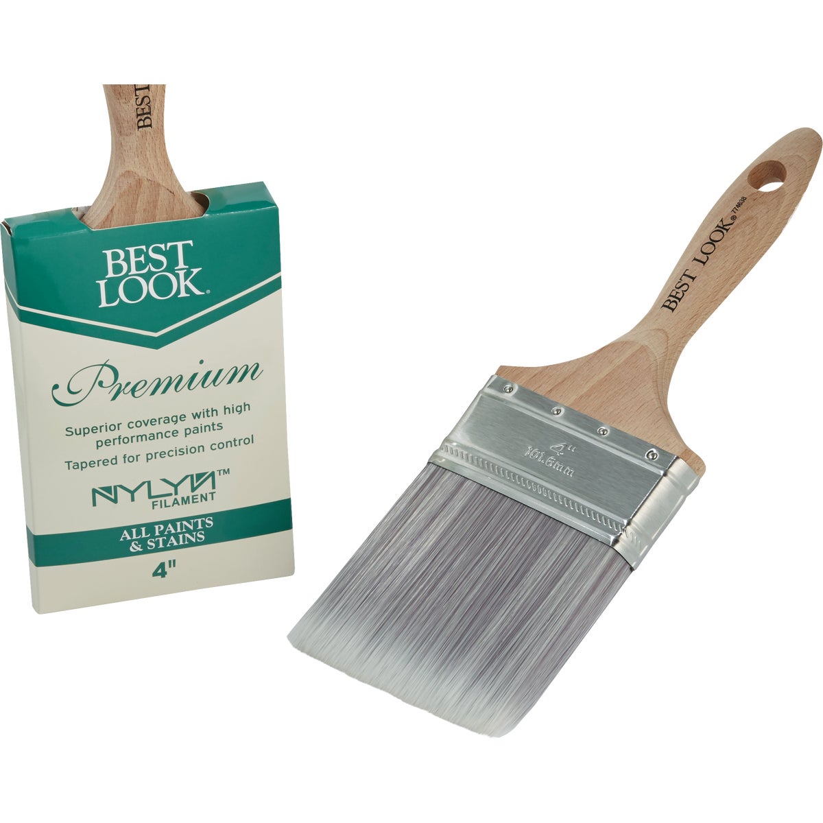 4 In. Flat Nylyn Paint Brush With Beechwood Handle