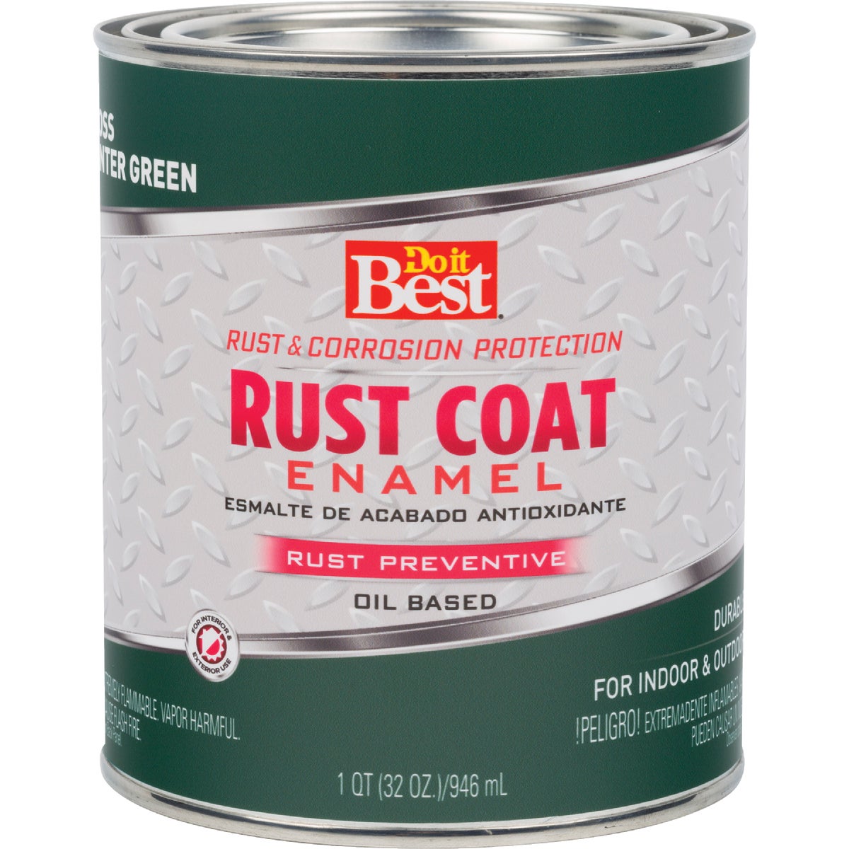 Rust Coat Oil-based Gloss Enamel, Hunter Green, 1 Quart
