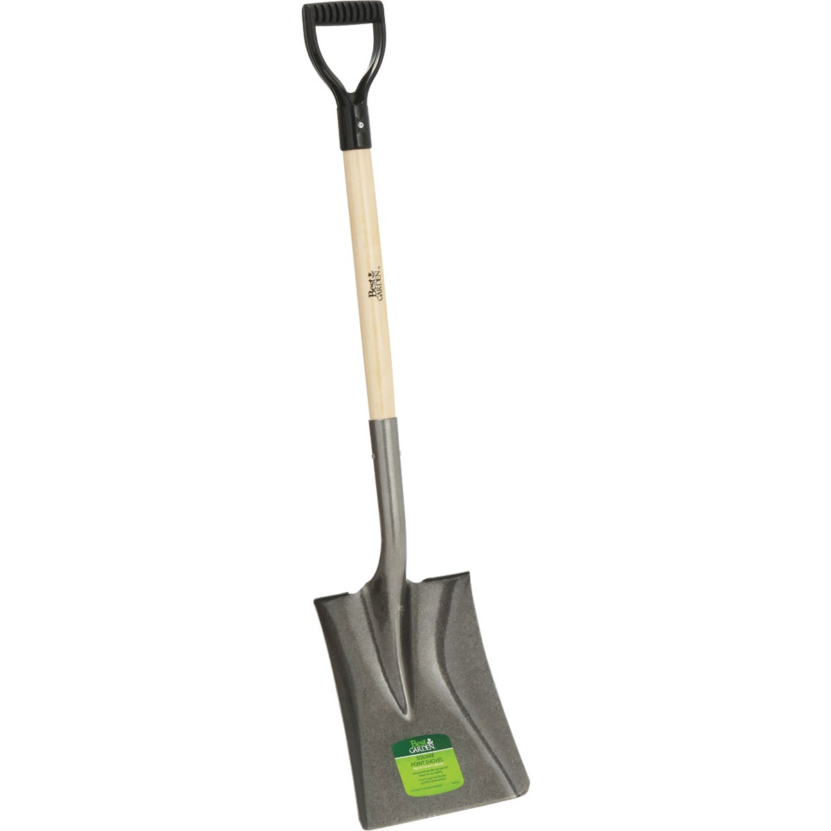 28 In. Wood D-handle Square Point Shovel With Steel Blade