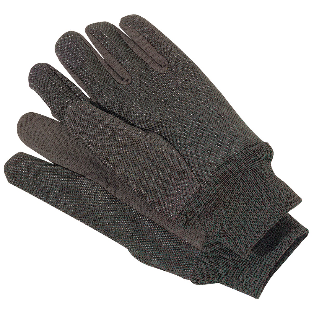 Men's Large Pvc Grip Jersey Work Glove - Durable, Stretchable, Brown