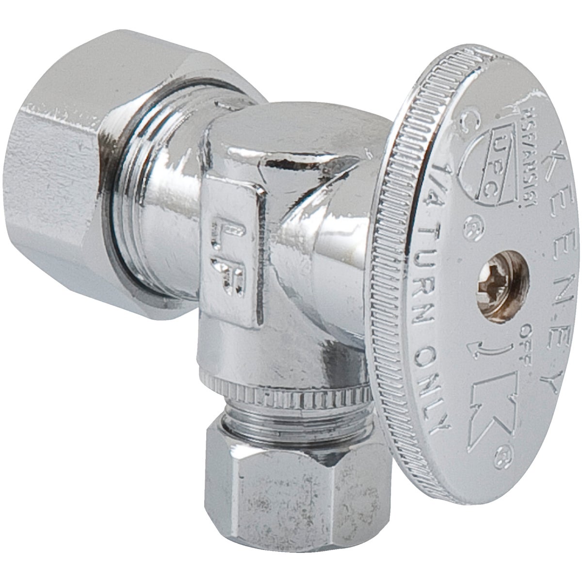 5/8 In. Od X 3/8 In. Od Quarter Turn Angle Valve - Chrome Finish