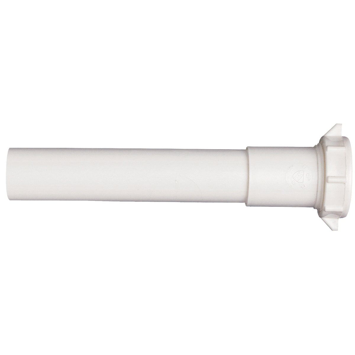 1-1/4 In. X 6 In. White Plastic Slip-joint Extension Tube With Nut And Washer