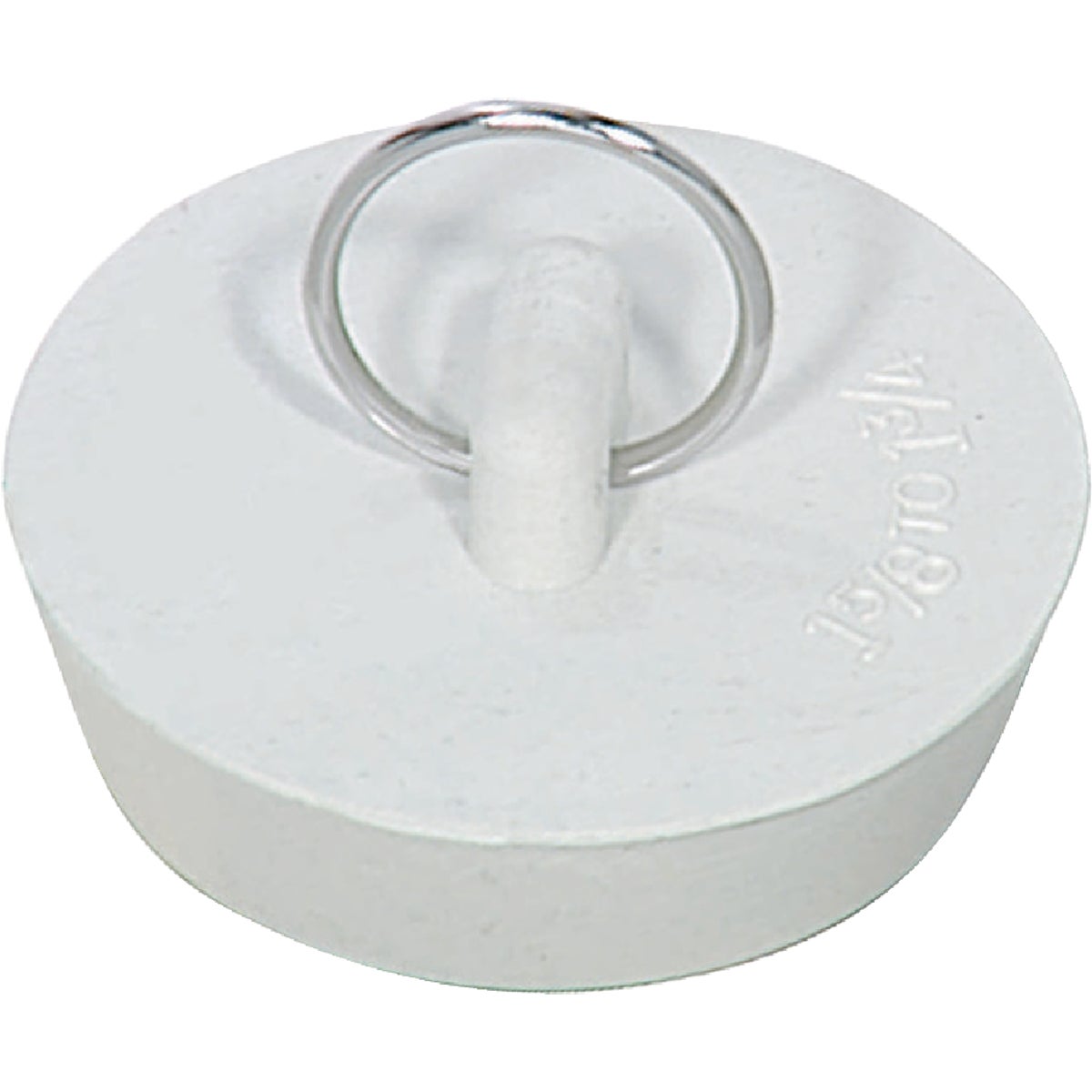 Duo-fit 1-5/8 In. To 1-3/4 In. White Rubber Drain Stopper With Brass Ring