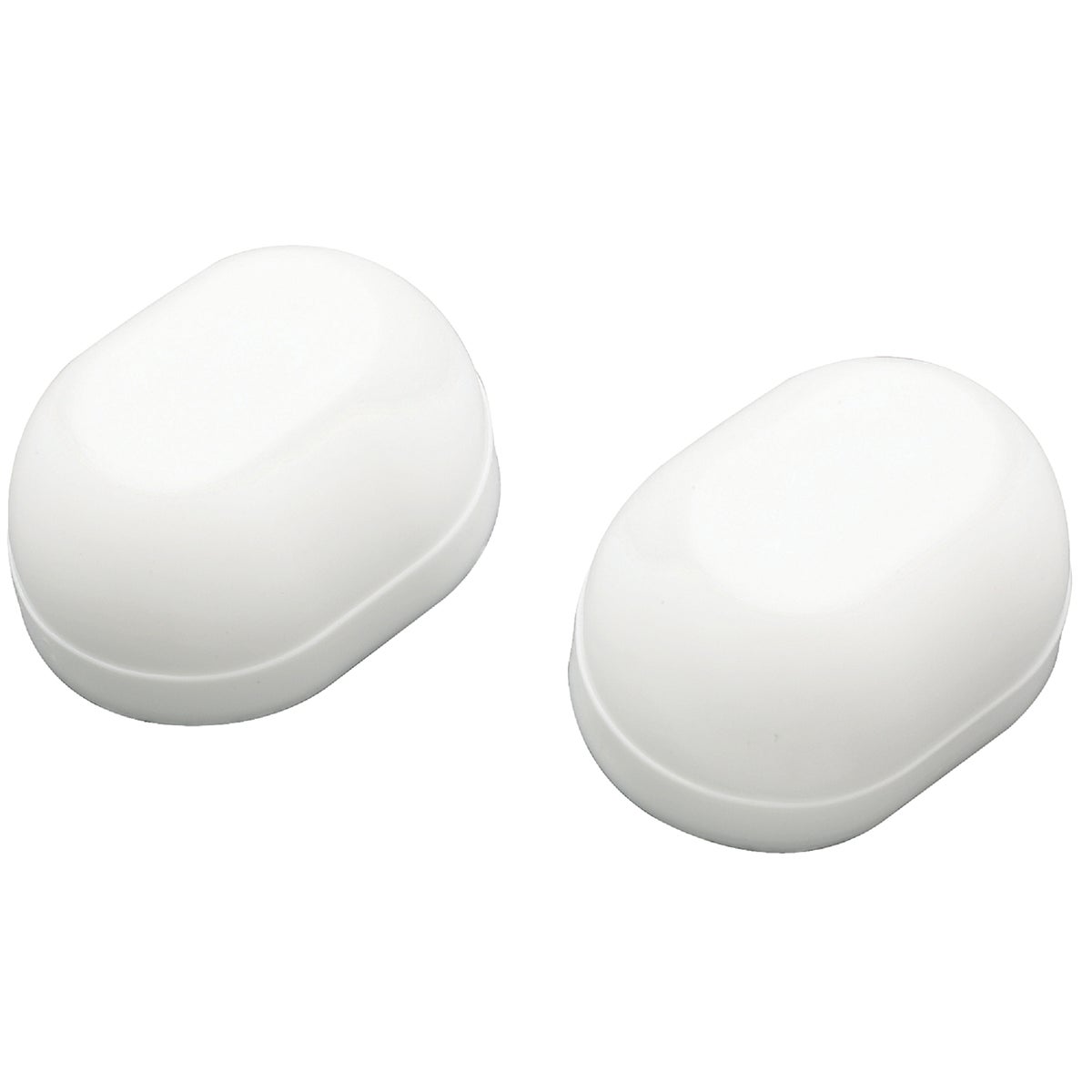 Oval White Plastic Snap-on Toilet Bolt Caps - Model 414858