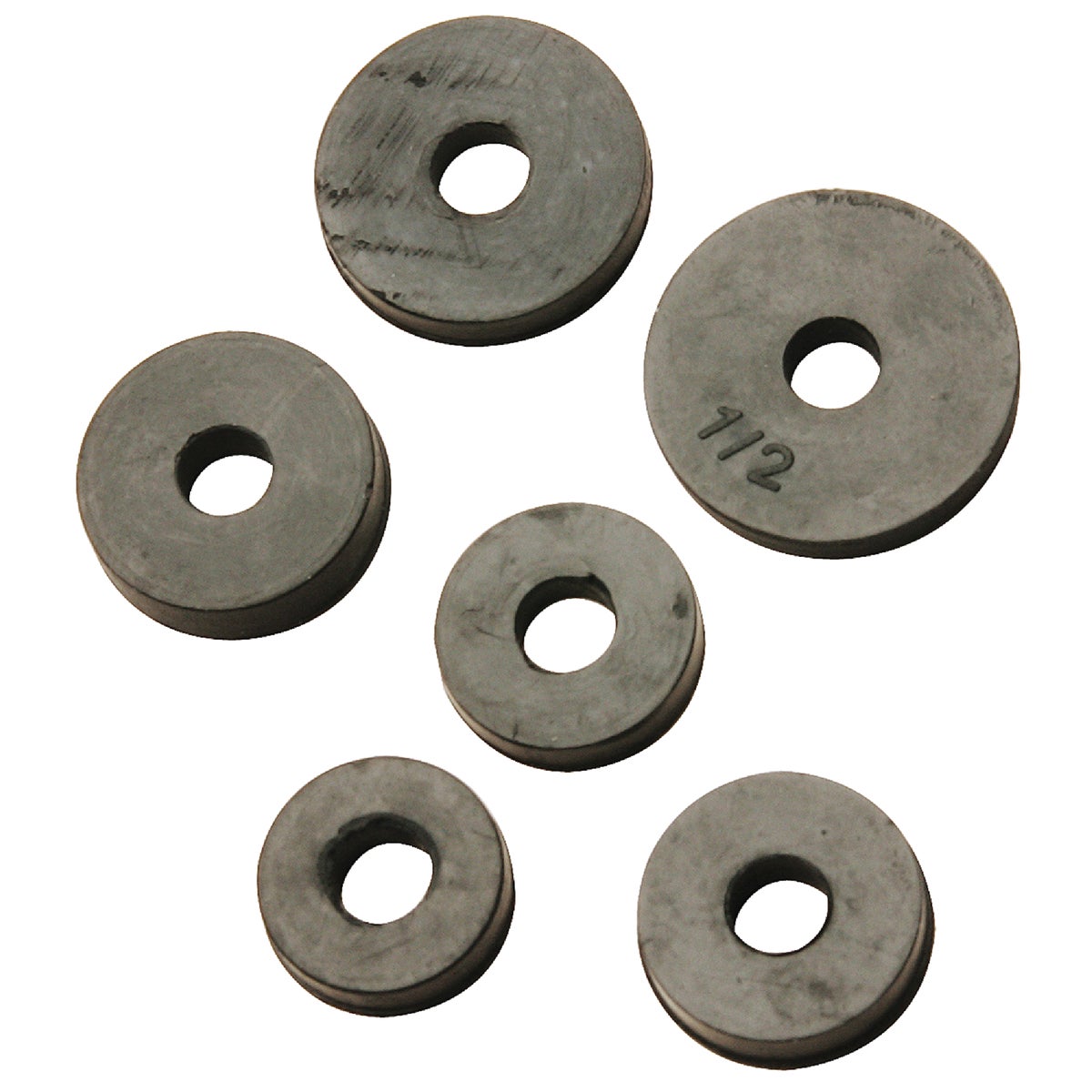 Assorted Black Flat Faucet Washer Set - 6 Assorted Sizes