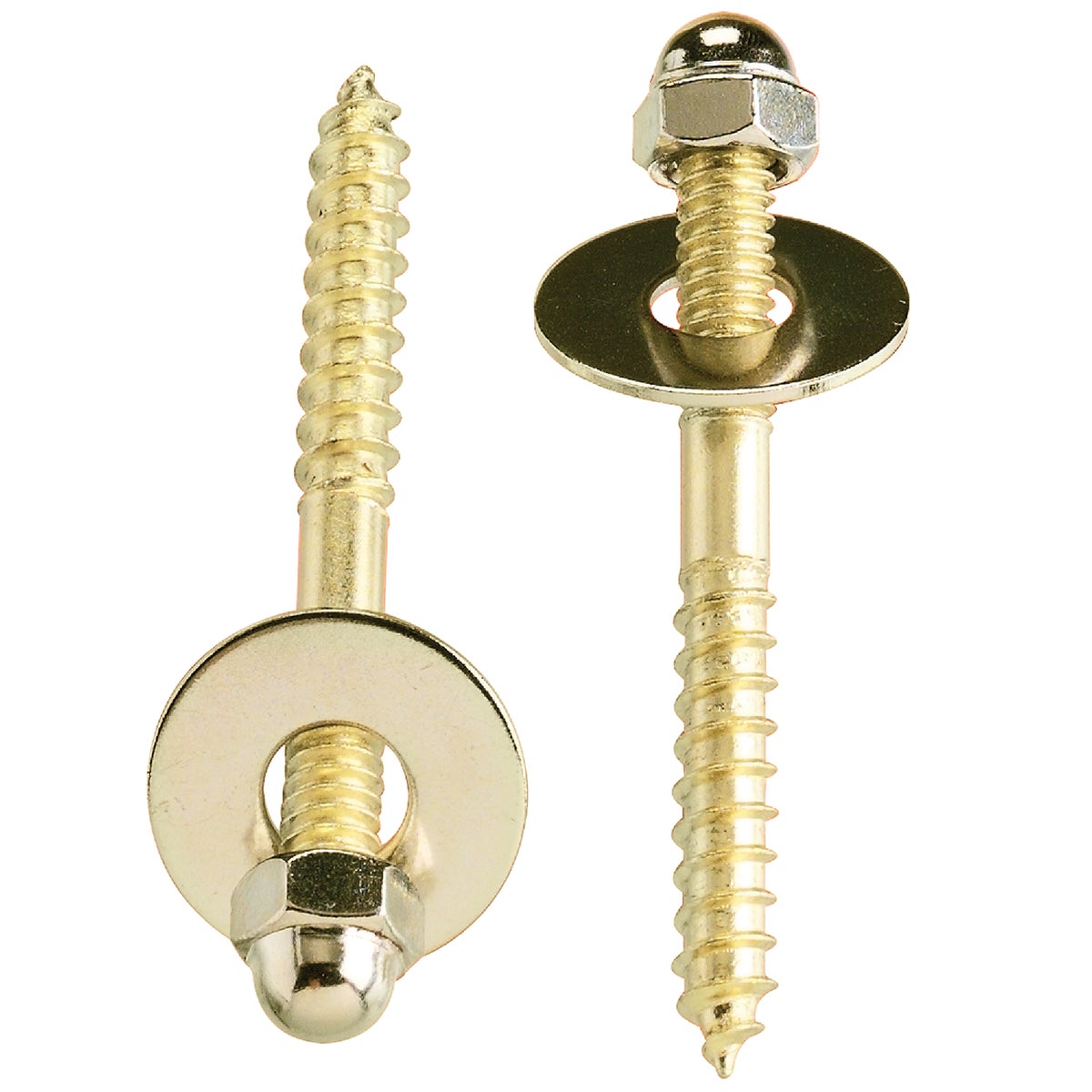 2-1/2 In. X 1/4 In. Brass-plated Steel Toilet Screws With Nuts And Washers