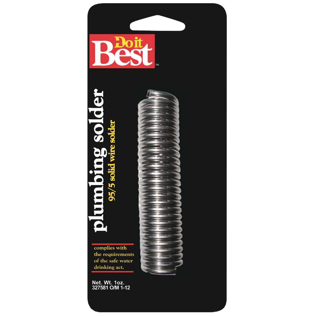 1 Oz. Solid Lead-free Solder - 95% Tin, 5% Antimony - Model 53481