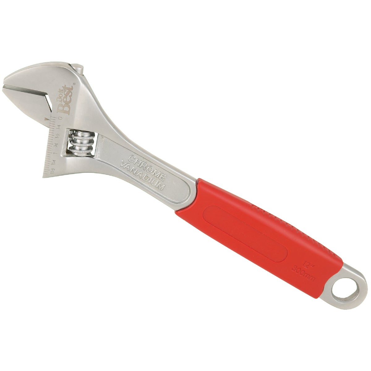 12 In. Chrome Vanadium Adjustable Wrench With Tpr Grip