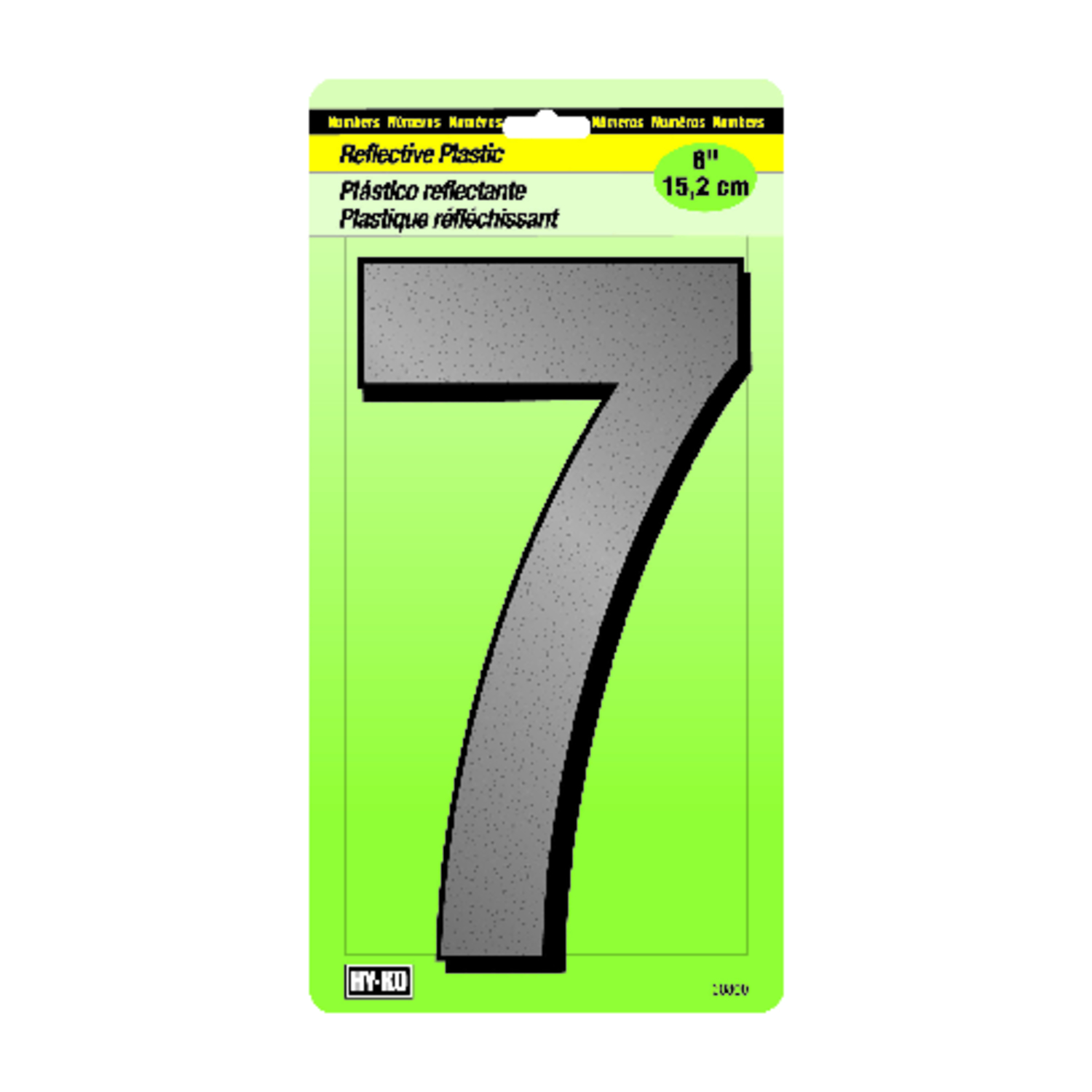 House Address Number 7, Screw-in, Reflective Plastic, 6-In.