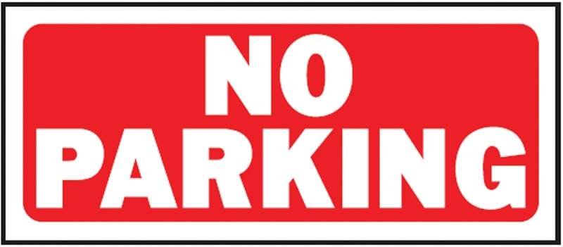 No Parking  Sign, Polyethylene, 6 x 14-In.