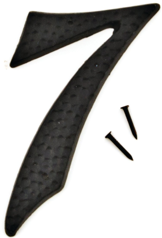 3-1/2 In. Black Hammered Aluminum House Number Seven - Die-cast