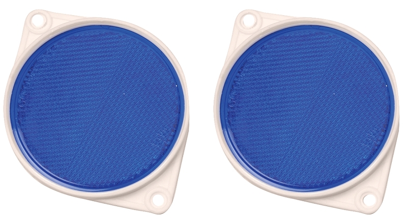 Hy-Ko 3-1/4 In. Dia. Round Blue Bracketed Nail-On Reflector (2-Pack)