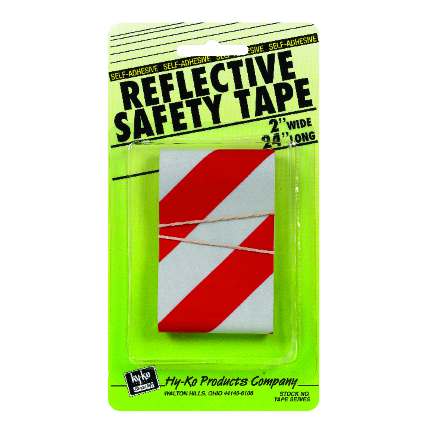 Hy-Ko 2 In. W. x 24 In. L. Red & Silver Stripe Reflective Safety Tape