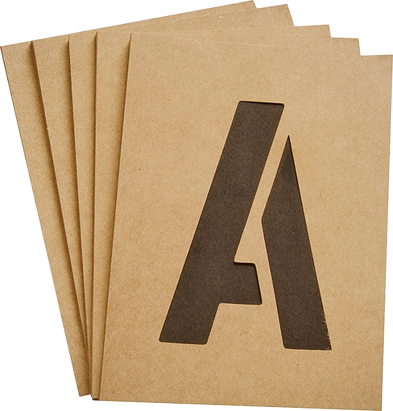 Letter & Number Stencil Set, Reusable Board, 3-In.