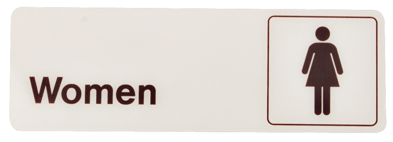 Deco Series Plastic Restroom Sign For Women, 3 In. X 9 In.