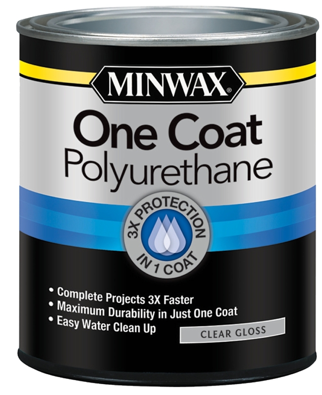 One Coat 1 Qt. Gloss Interior Polyurethane - Fast-drying, Water-based Finish