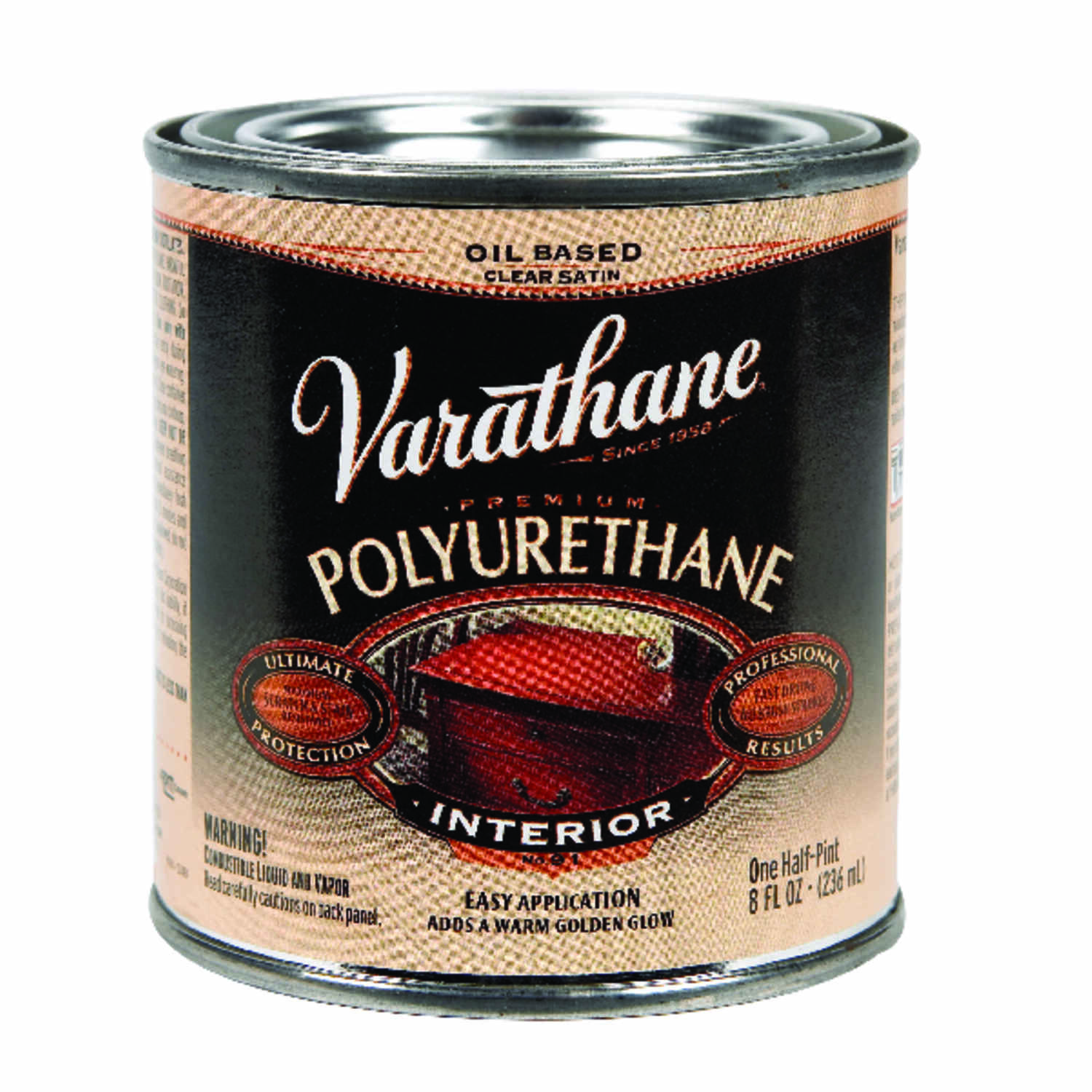 Satin Interior Polyurethane, 1/2 Pint - Oil-based Protective Finish