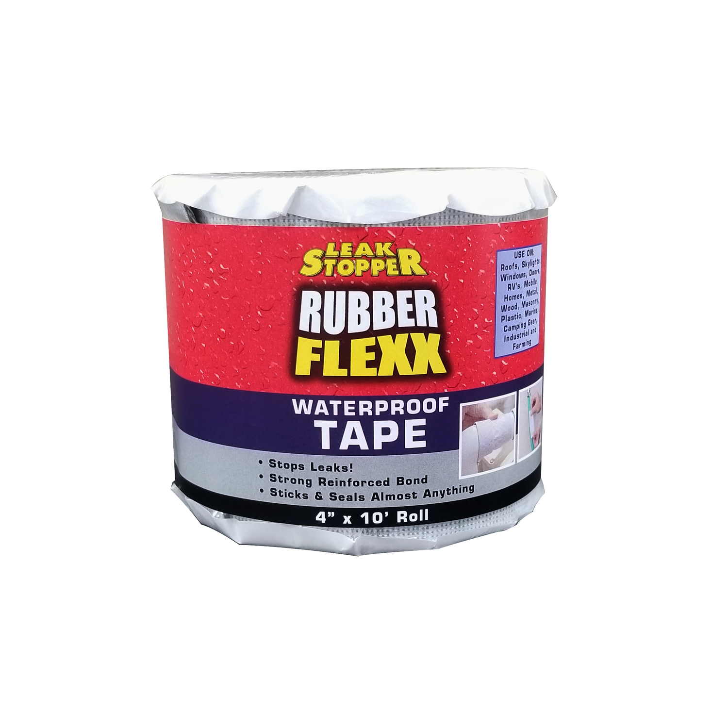 Rubber Flexx Leak Stopper Tape, White, 4-In. x 10-Ft.