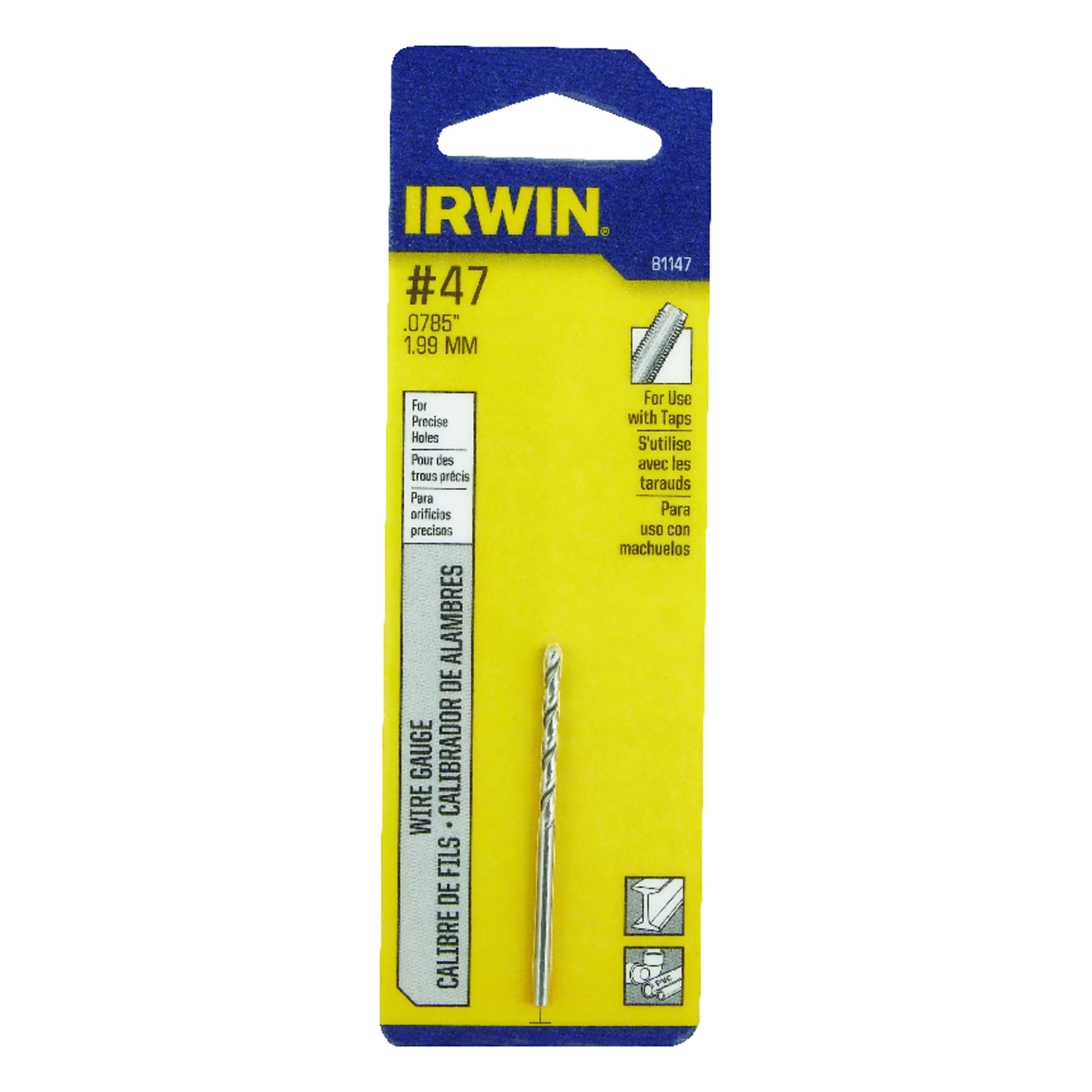 Irwin #47 Bright High Speed Steel Wire Gauge Drill Bit