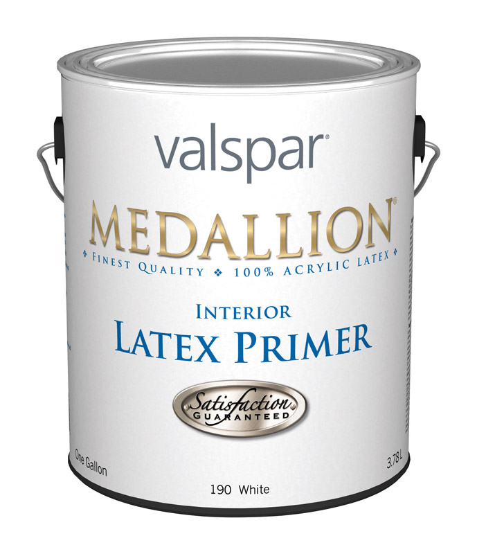 Medallion White Flat Latex Primer 1 Gallon - Stain Blocking, Indoor Use