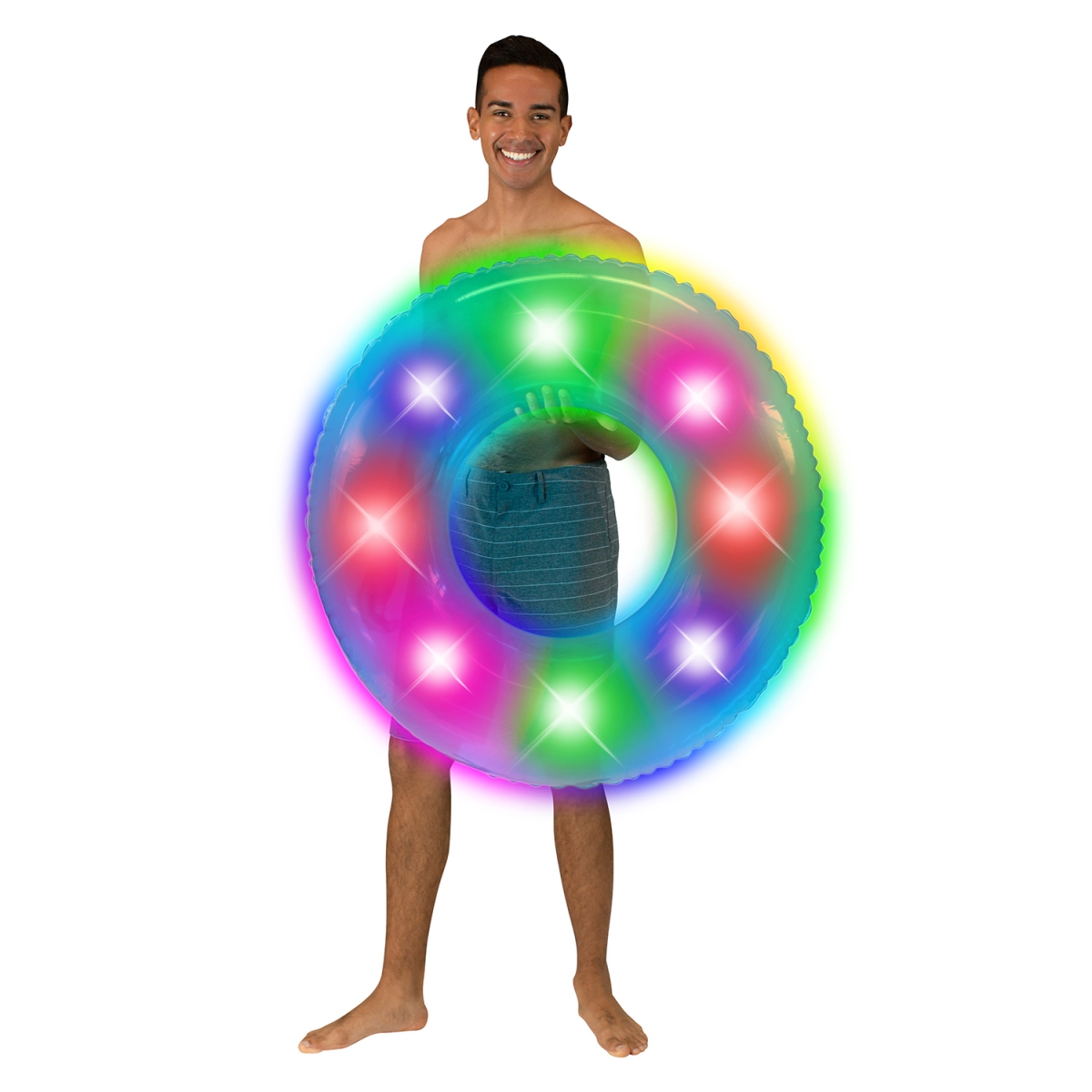 Illuminated Led Ride-on Tube Pool Float 36-inch Color-changing