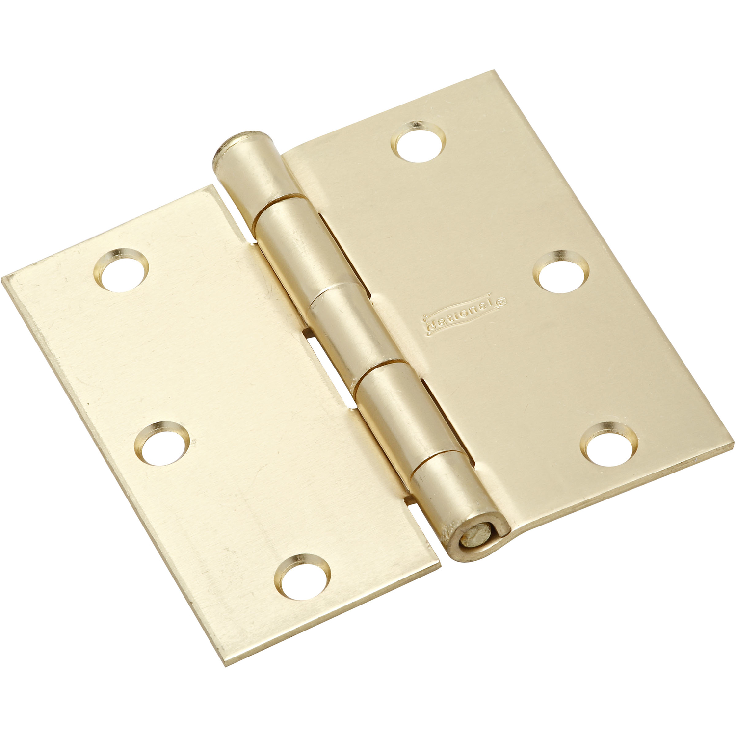 National Hardware 3 In. Square Satin Brass Door Hinge