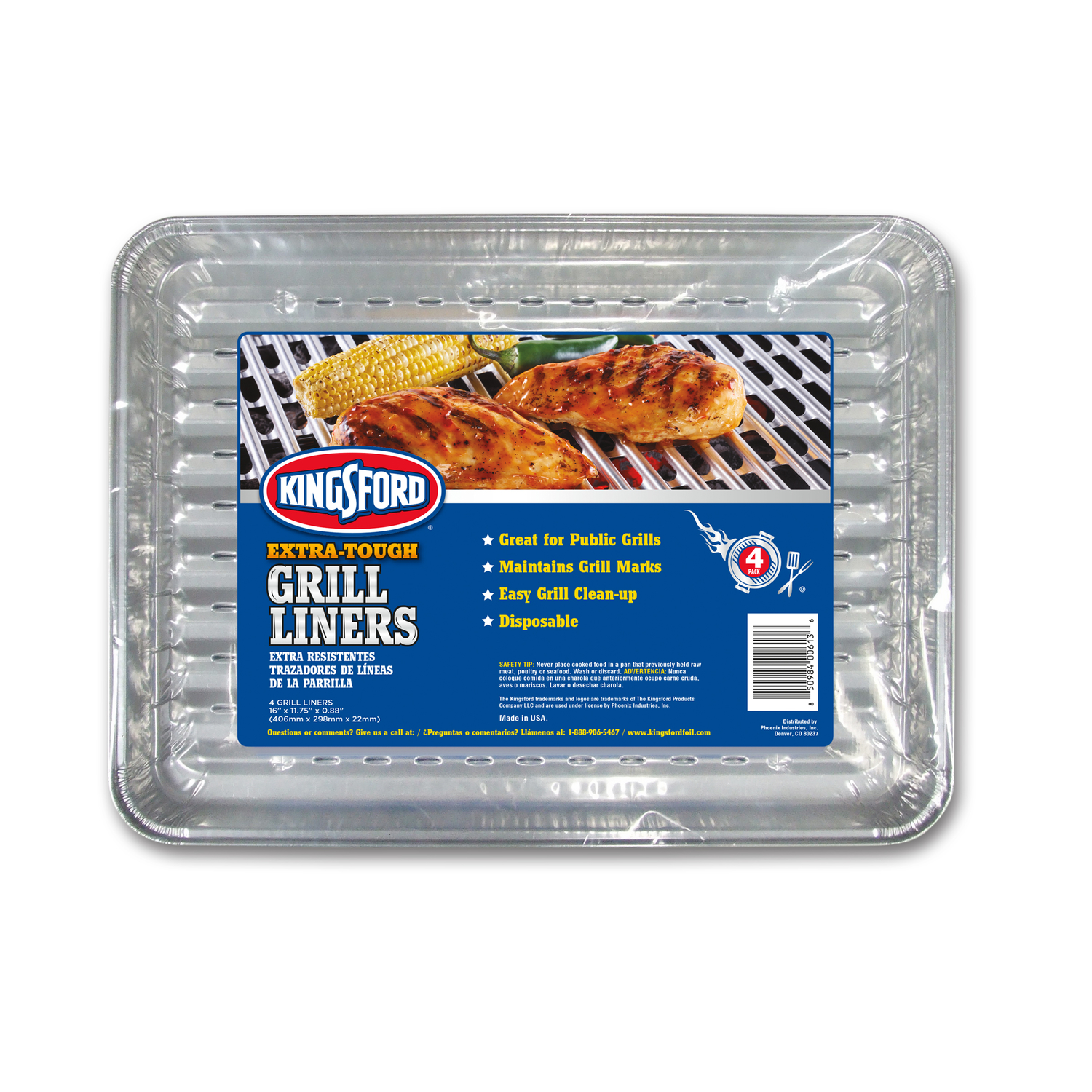 Kingsford 11.75 In. W. x 16 In. L. Heavy-Duty Aluminum Non-Stick Grill Liner (4-Pack)