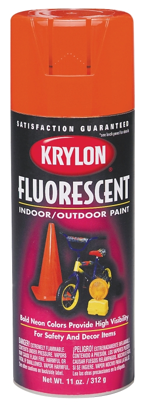 11 Oz. Fluorescent Spray Paint, Yellow-orange - Maximum Visibility