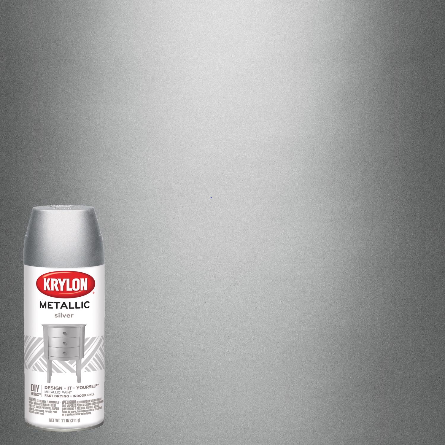 11 Oz. Brilliant Silver Metallic Gloss Spray Paint - Indoor Use