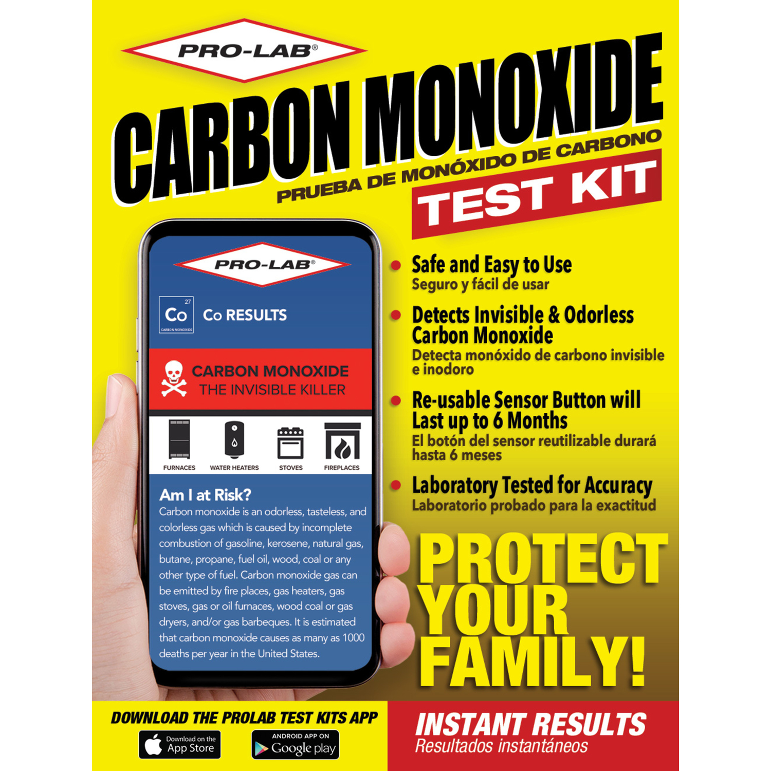 Pro Lab Instant Results Carbon Monoxide Test Kit