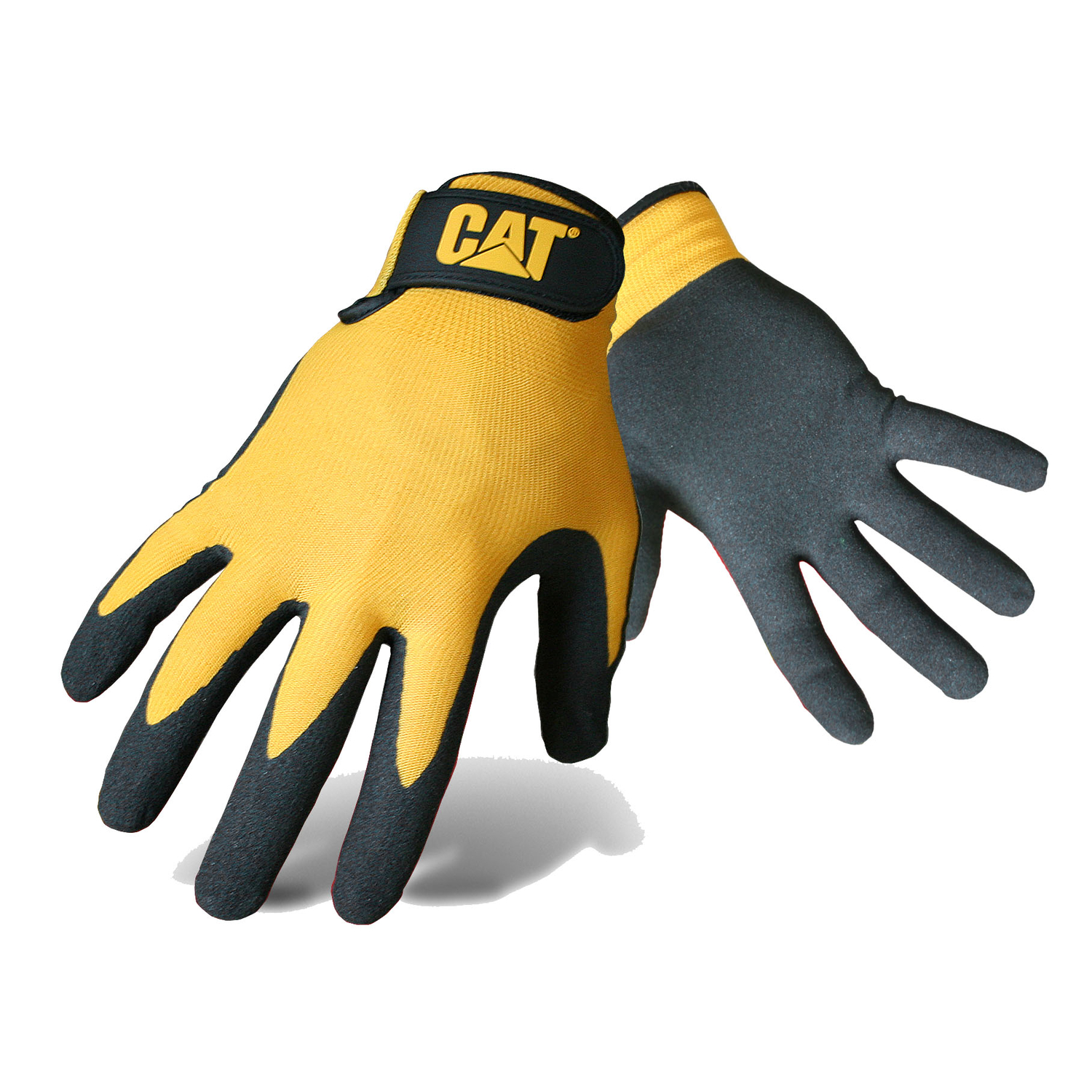 Men's Large Nitrile Coated Nylon Knit Gloves - Black & Yellow