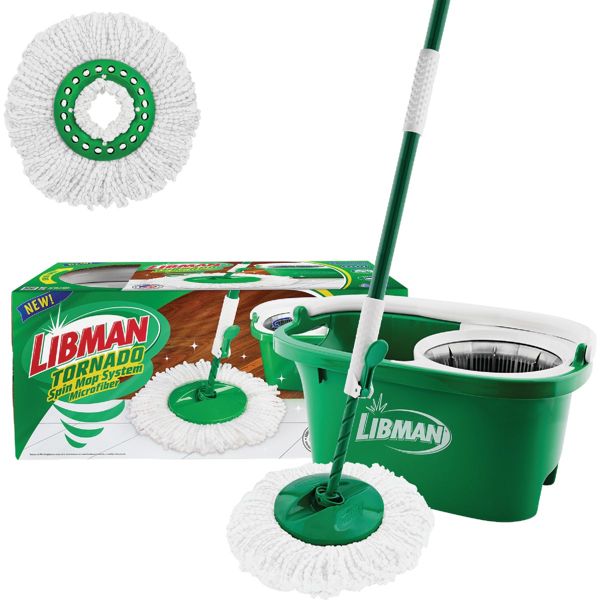 Tornado Spin Mop & Bucket, Microfiber Mop Head